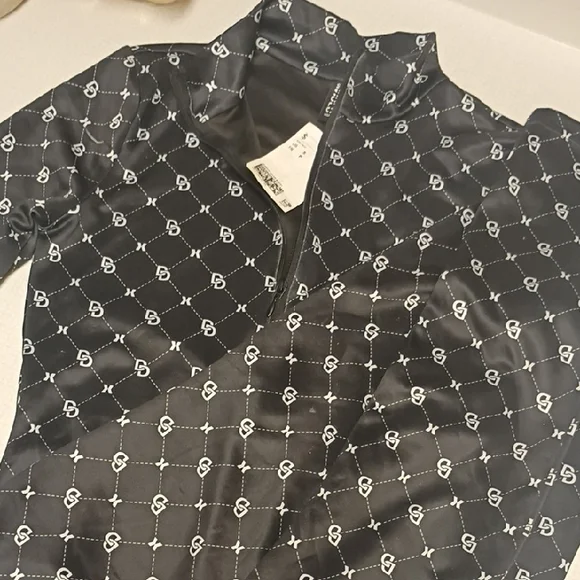 Black and White Patterned Jumpsuit - Picture 2 of 3